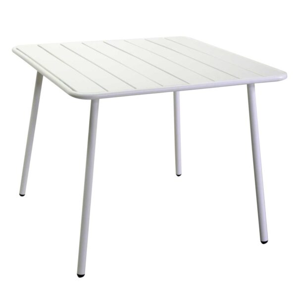 Tavolo metallo Rovigo bianco quadro cm80x80h72