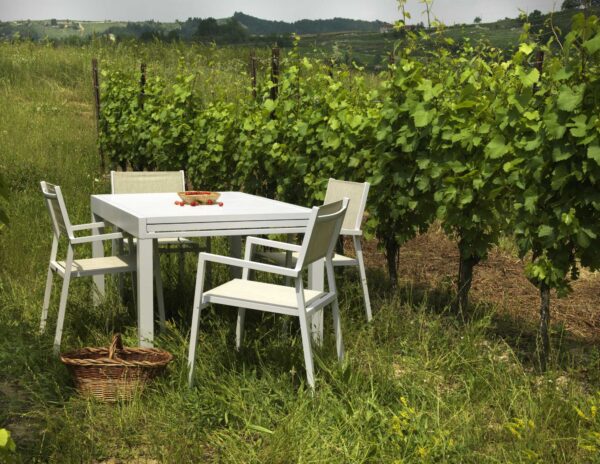 Tavolo alluminio Cleveland allungabile bianco cm125/250x75h75