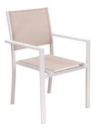 SEDIA SUPER WHITE IN ALLUMINIO CON SEDUTE IN TEXTILENE