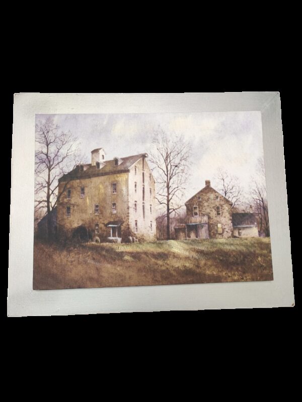 Quadro case di campagna rettangolare 50x40cm con cornice color argento