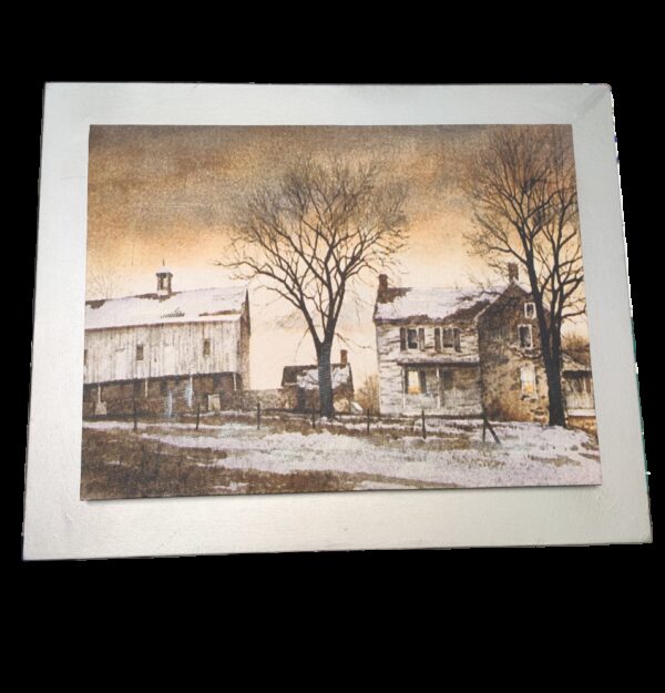 Quadro case di campagna rettangolare 50x40cm con cornice color argento