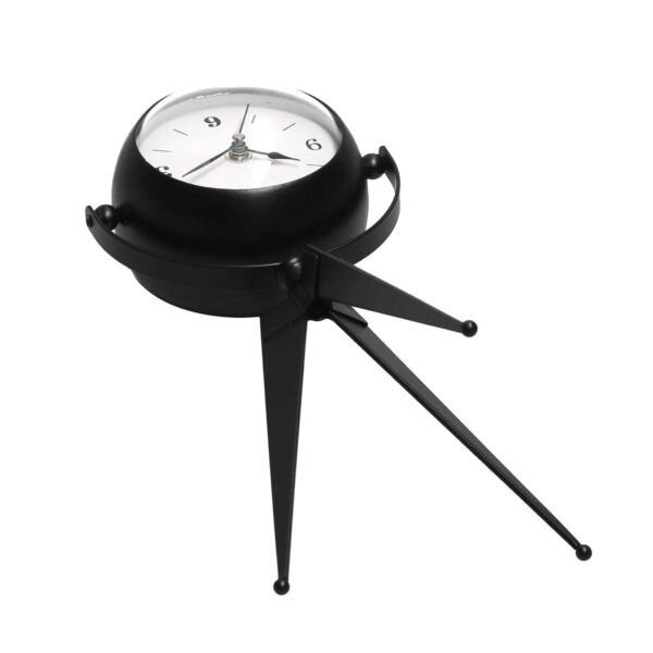 Orologio da tavolo metallo nero quadrante bianco cm14x11h30