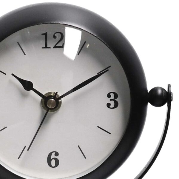 Orologio da tavolo metallo nero quadrante bianco cm14x11h30