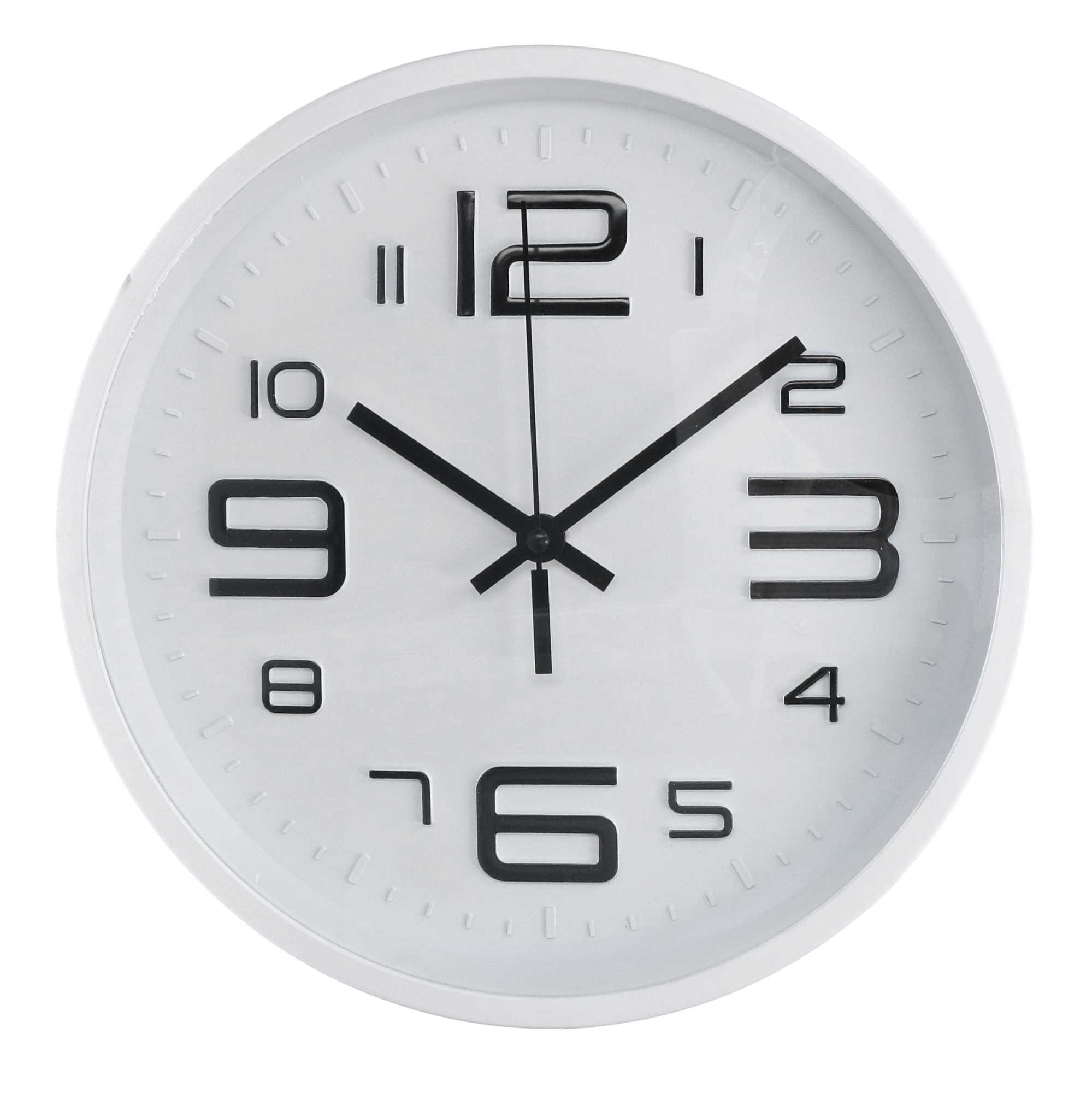 Orologio plastica bianco tondo cm ø30
