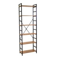 Scaffale metallo legno Achille 6 ripiani cm60x28h184,5
