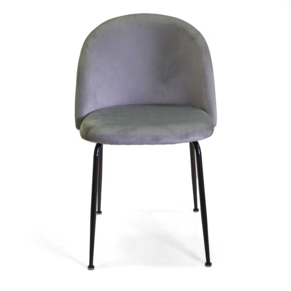 Set di 4 Sedie velluto Sammi grigio struttura nero cm50x57h47/77,5