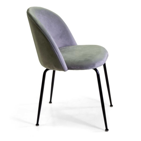 Set di 4 Sedie velluto Sammi grigio struttura nero cm50x57h47/77,5