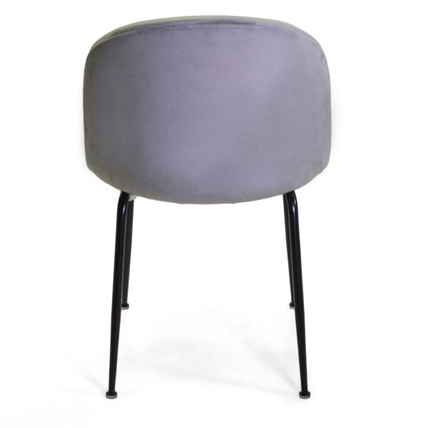 Set di 4 Sedie velluto Sammi grigio struttura nero cm50x57h47/77,5