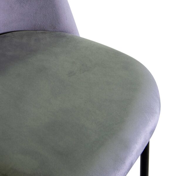Set di 4 Sedie velluto Sammi grigio struttura nero cm50x57h47/77,5