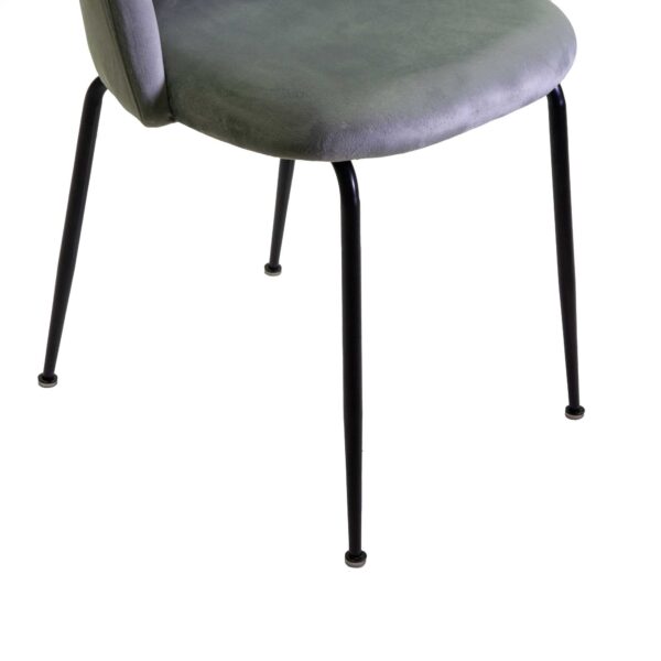 Set di 4 Sedie velluto Sammi grigio struttura nero cm50x57h47/77,5