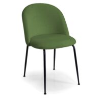 Set di 4 Sedie velluto Sammi verde struttura nero cm50x57h47/77,5