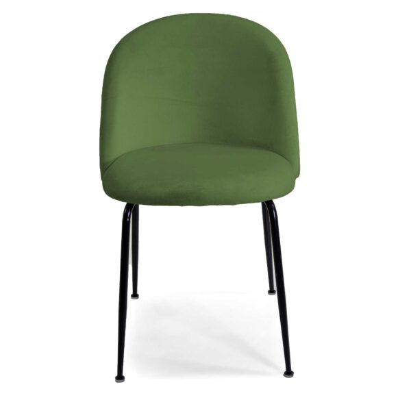 Set di 4 Sedie velluto Sammi verde struttura nero cm50x57h47/77,5
