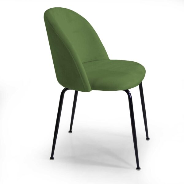 Set di 4 Sedie velluto Sammi verde struttura nero cm50x57h47/77,5