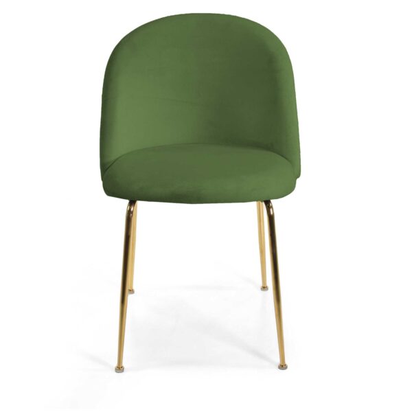 Set di 4 Sedie velluto Sammi verde struttura oro cm50x57h47/77,5