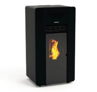 Windy stufa a pellet canalizzata 13,2kw in acciaio nero Lincar