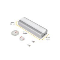 Luce LED Rigel ricaricabile via USB per l'interno dei cassetti con sensore di vibrazione, 1 W, Plastica, Verniciato alluminio