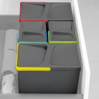 Contenitori per cassetti da cucina Recycle, Altezza 216, 1x12, Plastica grigio antracite, Tecnoplastica.