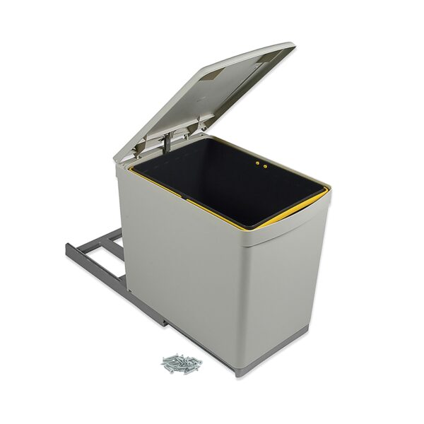Pattumiera differenziata fissaggio inferiore estrazione manuale contenitore 16 L coperchio apertura automatica Plastica grigia