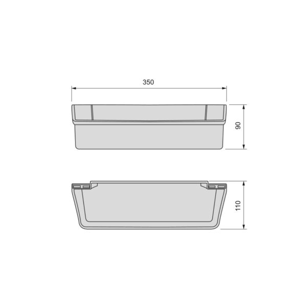 Set vaschette ausiliare, 350, Plastica bianca, Tecnoplastica.