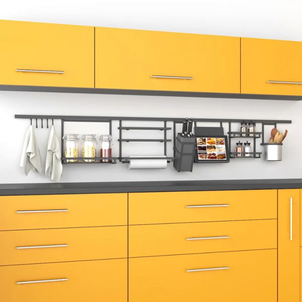 Profilo per accessori da cucina sospesi Titane, 1,1 m, Grigio antracite, Alluminio e Zama
