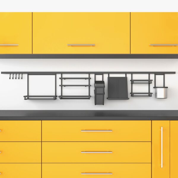 Profilo per accessori da cucina sospesi Titane, 1,1 m, Grigio antracite, Alluminio e Zama