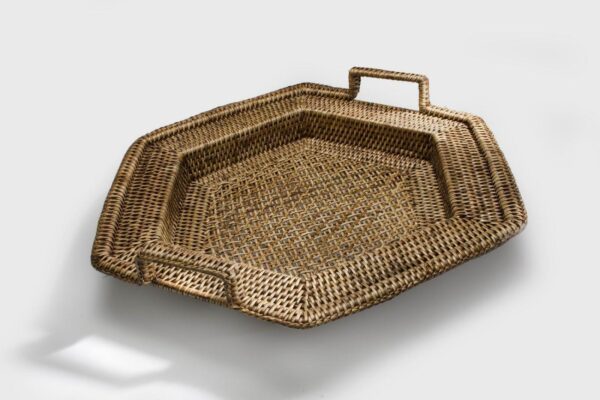 Vassoio rattan birman esagonale 2m cm44x50h7/10