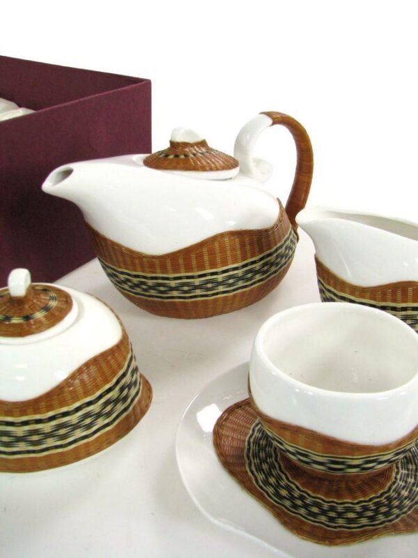 Tazza the con teiera e lattiera 9 pezzidecoro bambu' noce