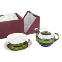 Teiera con tazza decoro bambu' multicoltazza e teiera