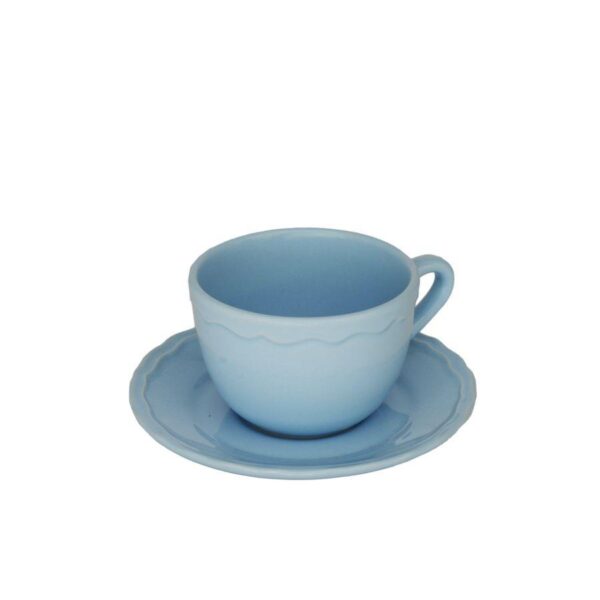 Tazza the set 6 pezzi juliet azzurro pastello c/piattino cmø9,5h7