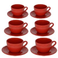 Tazza the set 6 pezzi juliet rosso c/piattino cmø9,5h7