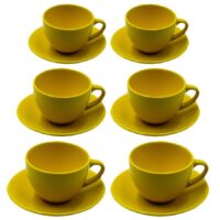Tazza the set 6 pezzi romeo giallo c/piattino