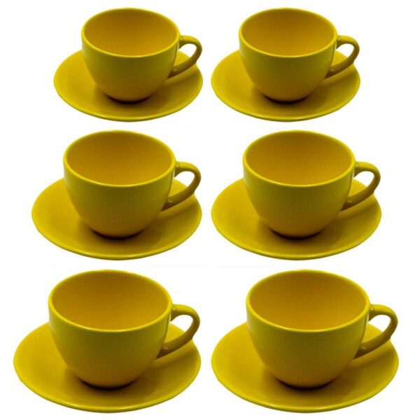 Tazza the set 6 pezzi romeo giallo c/piattino