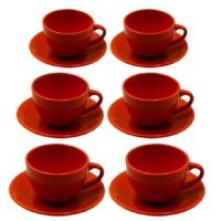 Tazza the set 6 pezzi romeo arancione c/piattino