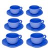 Tazzina caffe' set 6 pezzi juliet blu c/piattino cmø7,5h5