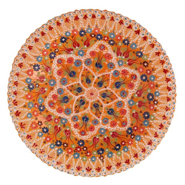 Centrotavola ceramica arancione tondo cmø40h8