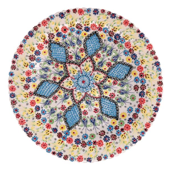 Centrotavola ceramica bianco tondo cm ø40h4