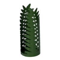 Portabicchiere metallo foglia alloro verde scuro tondo cm ø8h20