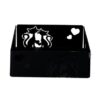 Portatovaglioli metallo gatti nero quadrato cm16,5x16,5h6