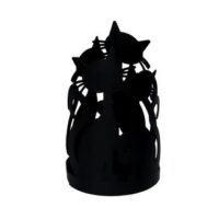 Portabicchiere metallo gatti nero tondocm ø8h13.5