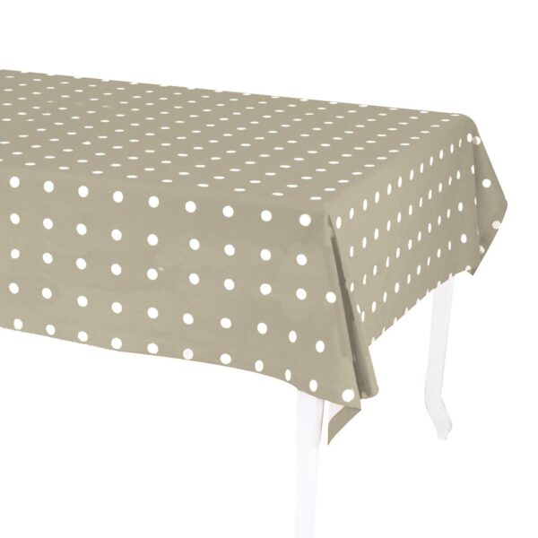Tovaglia pop pois beige rettangolare cm140x240
