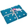 Tovaglia pop pois blu petrolio rettangolare cm140x240
