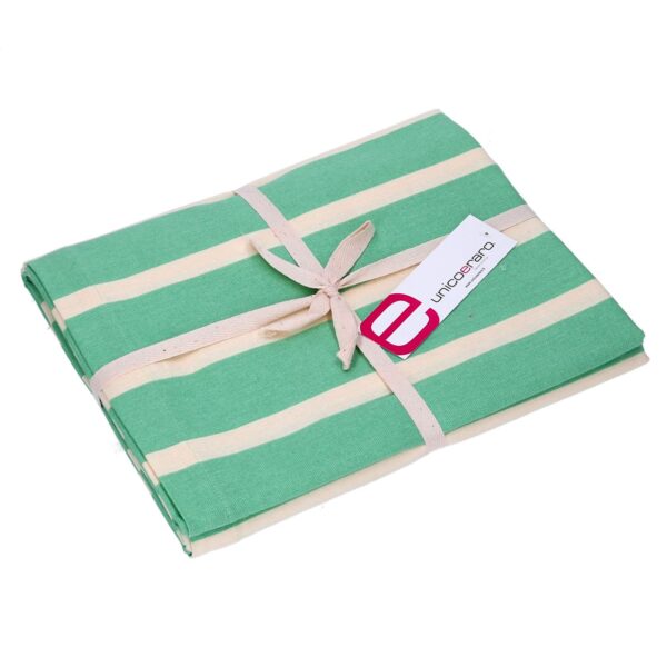 Tovaglia pop righe verde acqua rettangolare cm140x240