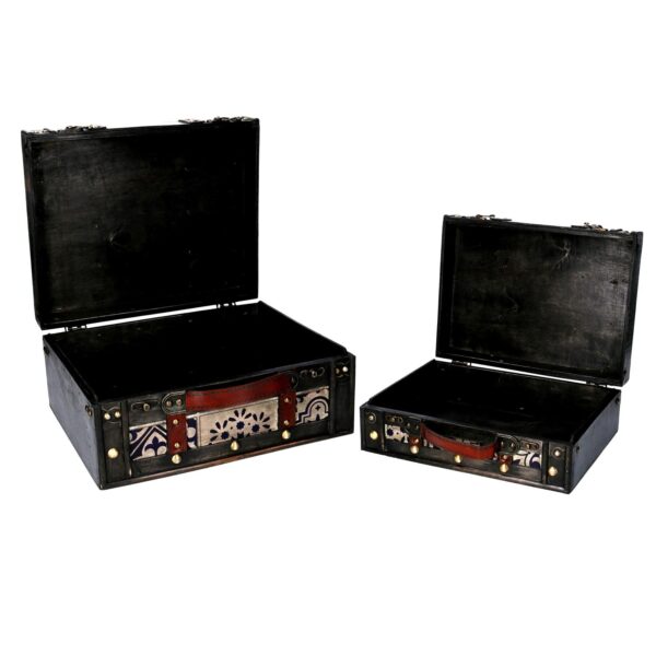 Scatola legno 1-2 marrone rettangolare cm 36x29h17