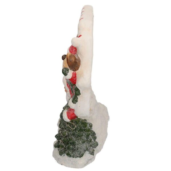 Scritta resina bianco rosso con led cm 45x12h36