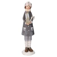 Statua resina bambino coro bianco cm 8x8h31,5