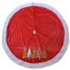 Copribase albero tessuto con alberi rosso cm ø120