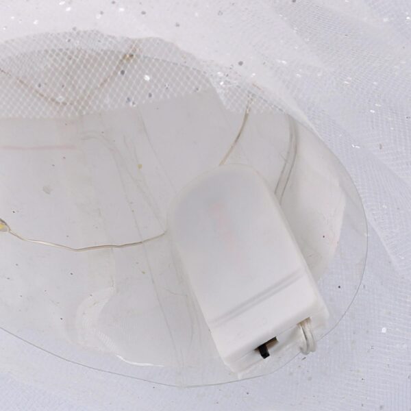Puntale led tessuto bambolina argento cm6x14h30