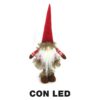 Gnomo tessuto con led rosso cm 15x11h45