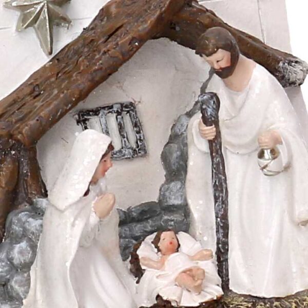 Presepe resina libro bianco cm12x10h10