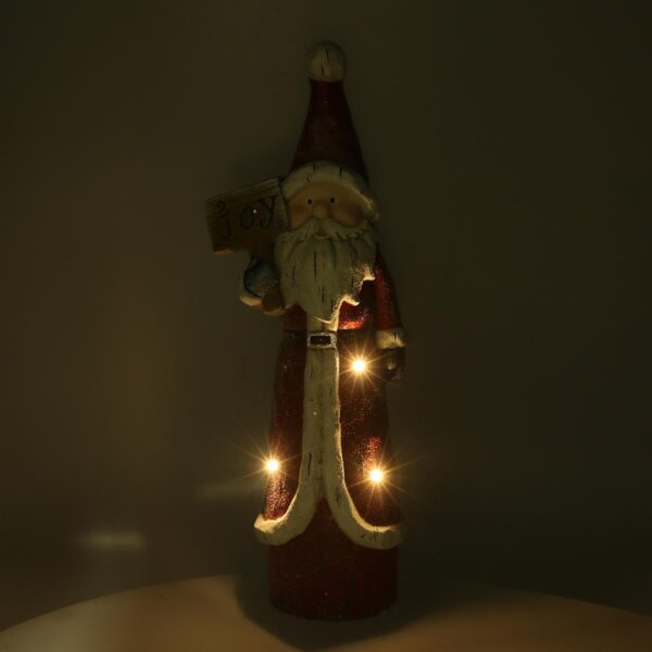 Babbo natale resina led rosso cm 19x14h55,5